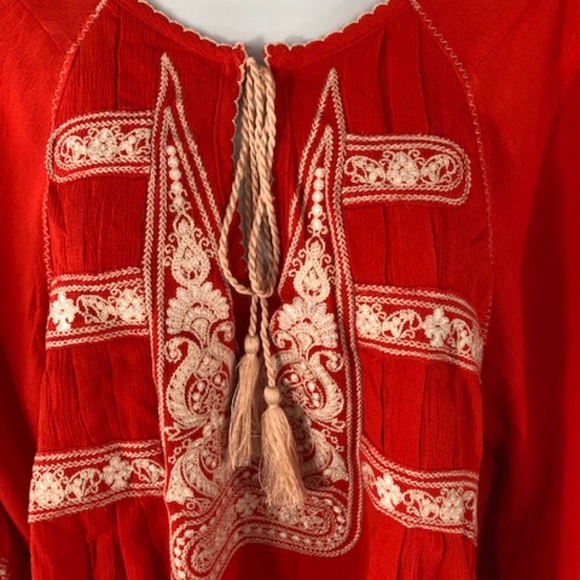 NWT, Umgee Embroidered Keyhole Dress with Tassel - Picture 7 of 8